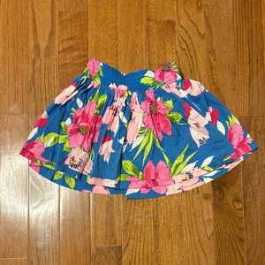Hollister Y2k tropical hibiscus mini skirt blue pink XS